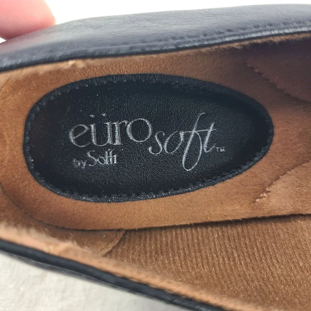 Eurosoft Nia Black Loafers With Brass Buckle Detail Womens Slip-On Shoes Size 6 - Picture 5 of 9